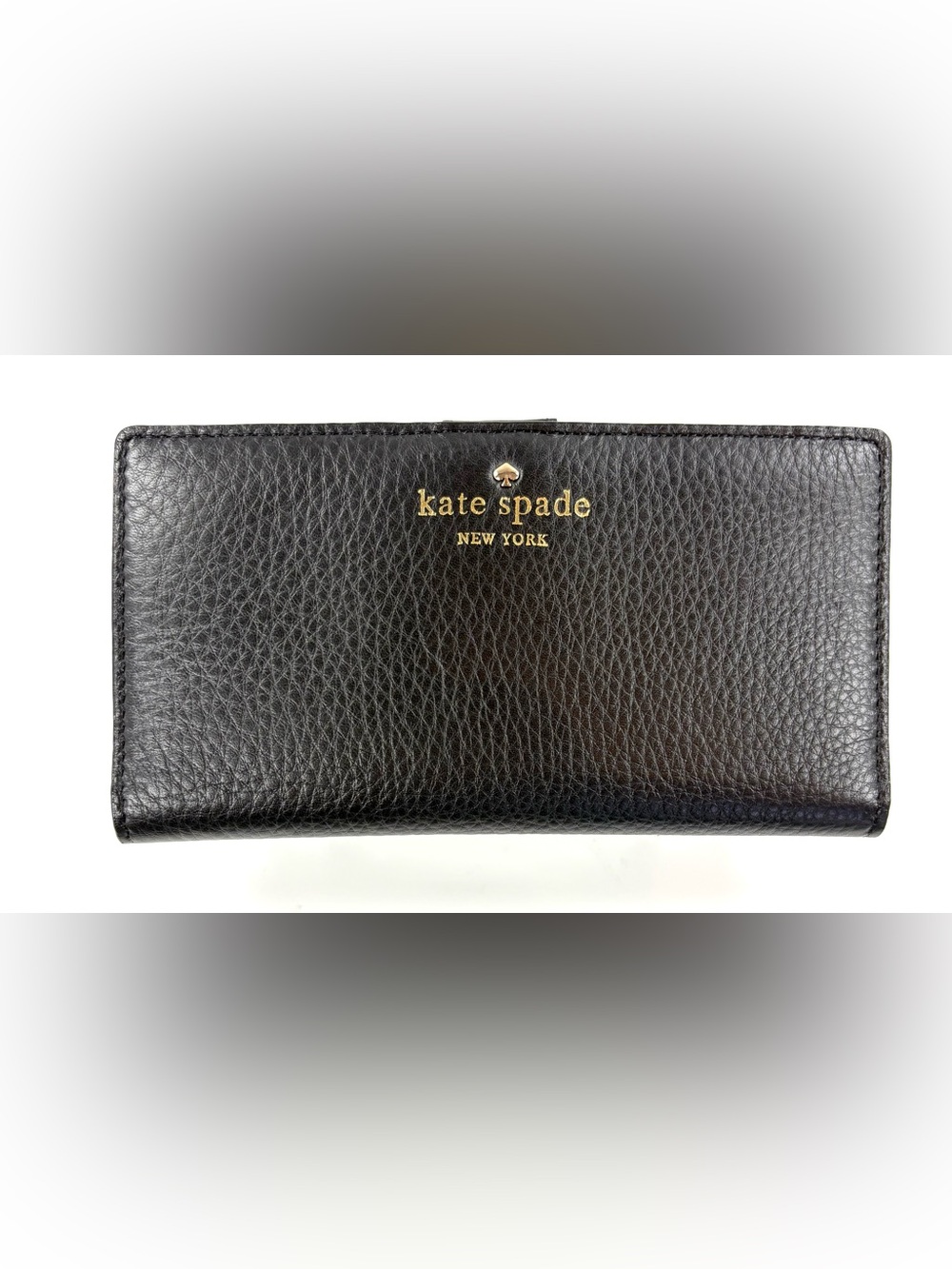 Kate Spade Black Pebbled Leather Continental Wallet EUC